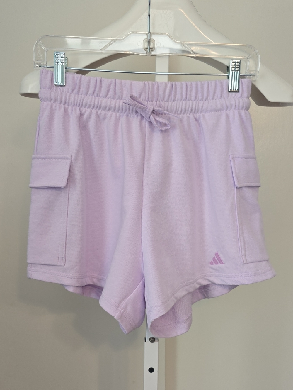adidas Lavender Terry Cargo Athletic Shorts